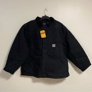 Carhartt Coat Men’s Size 3XL Black Loose Fit Firm Duck Insulated Jacket NWT